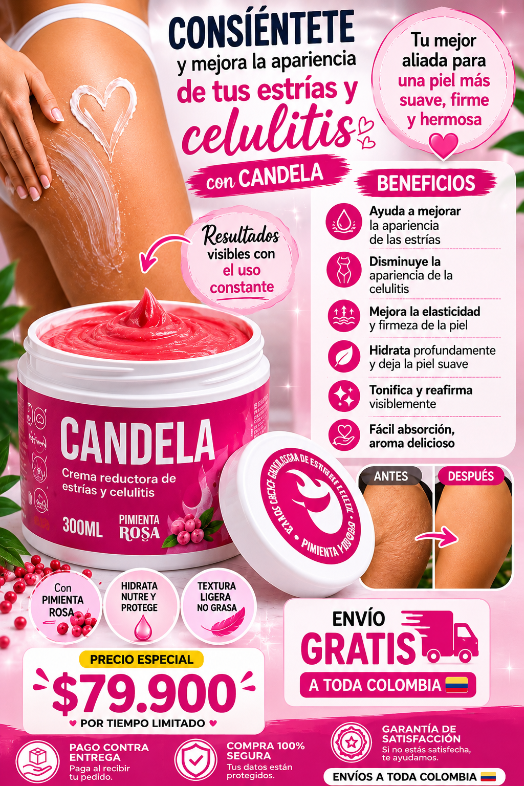 CANDELA – Crema Reductora de Estrías y C